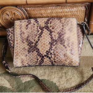 Michael Kors snakeskin pattern leather purse
